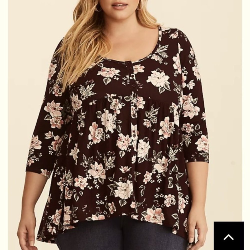 Torrid Floral Babydoll Top 1